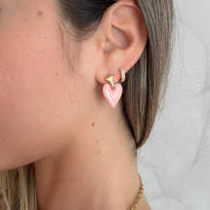 Pendientes corazones coral