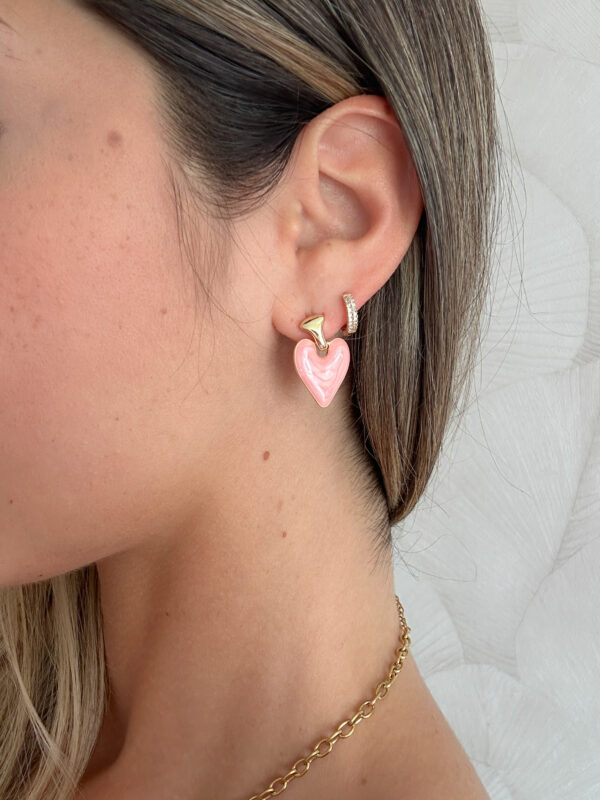 Pendientes corazones coral - Imagen 2