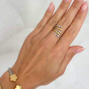 Anillo lineas bicolor