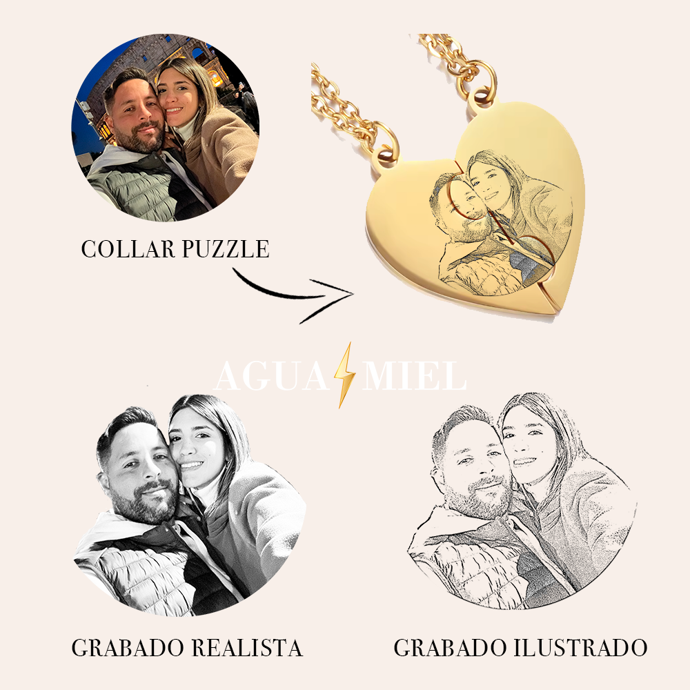 Collar corazón puzzle - Imagen 4