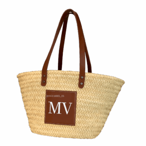 Capazo personalizado bordado con dos iniciales