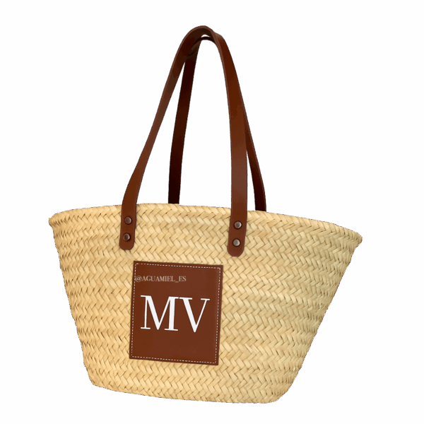 Capazo personalizado bordado con dos iniciales