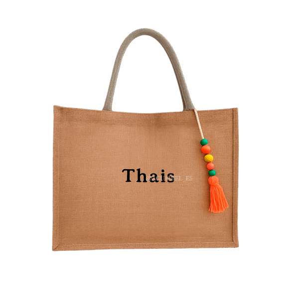 Bolso de yute personalizado con bordado