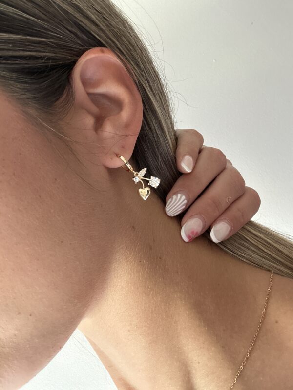 Pendientes cerezas corazones - Imagen 3