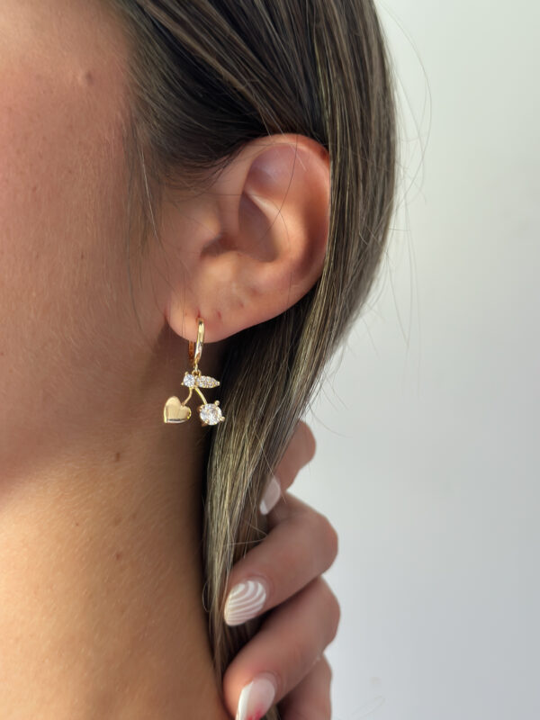 Pendientes cerezas corazones - Imagen 2