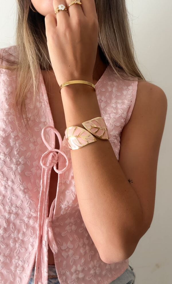 Brazalete Hojas Rosa - Imagen 2