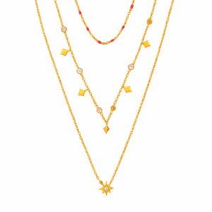 Collar Tres Capas Rosa