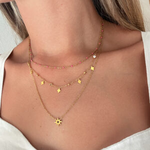 Collar Tres Capas Rosa