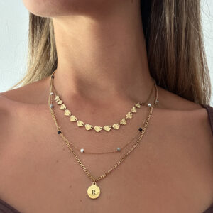 Collar tres capas con inicial personalizado