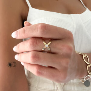 Anillo equis dorada