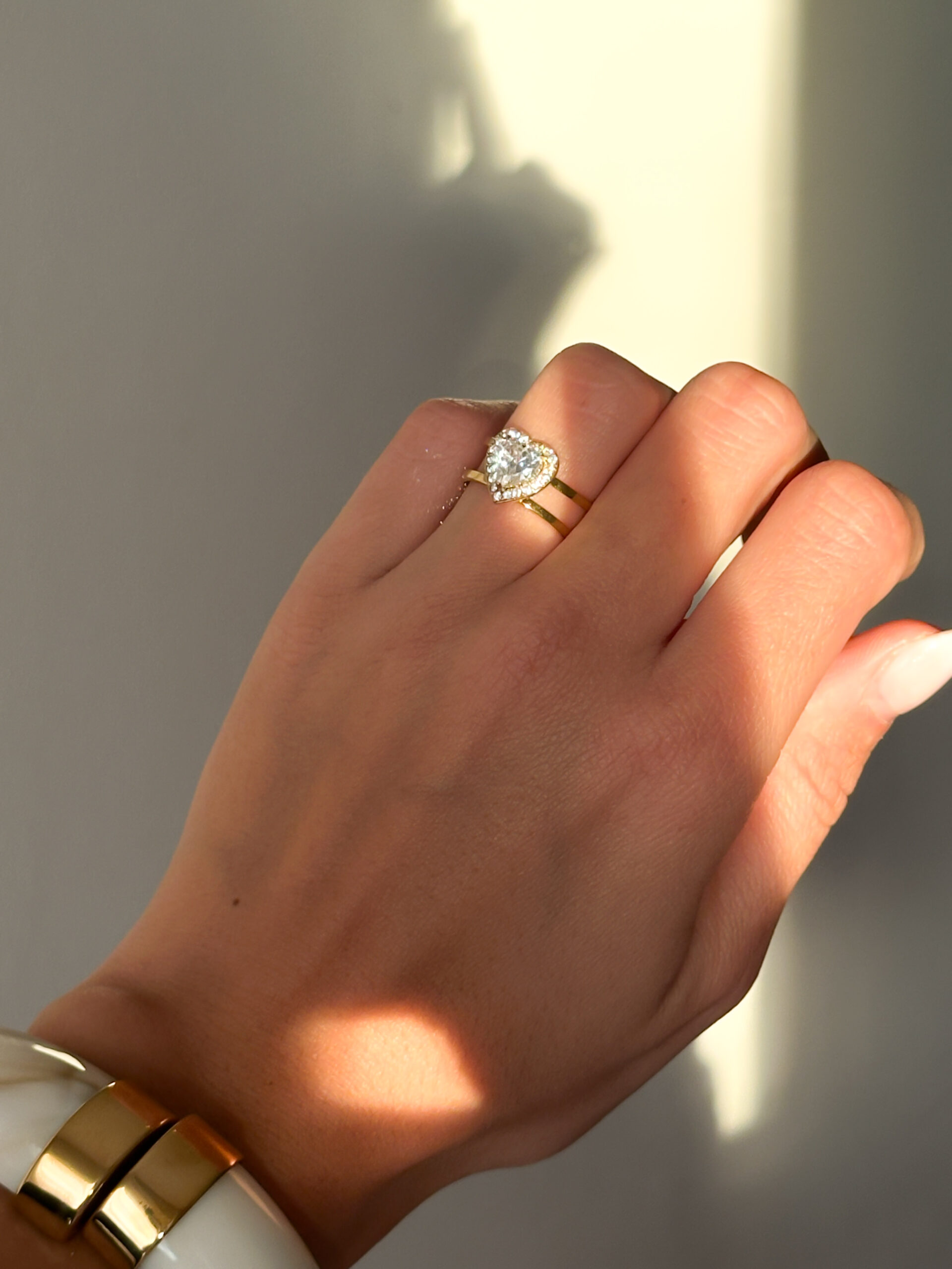 Anillo corazón brillante - Imagen 2