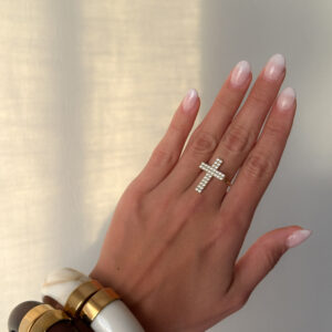 Anillo Cruz Brillante