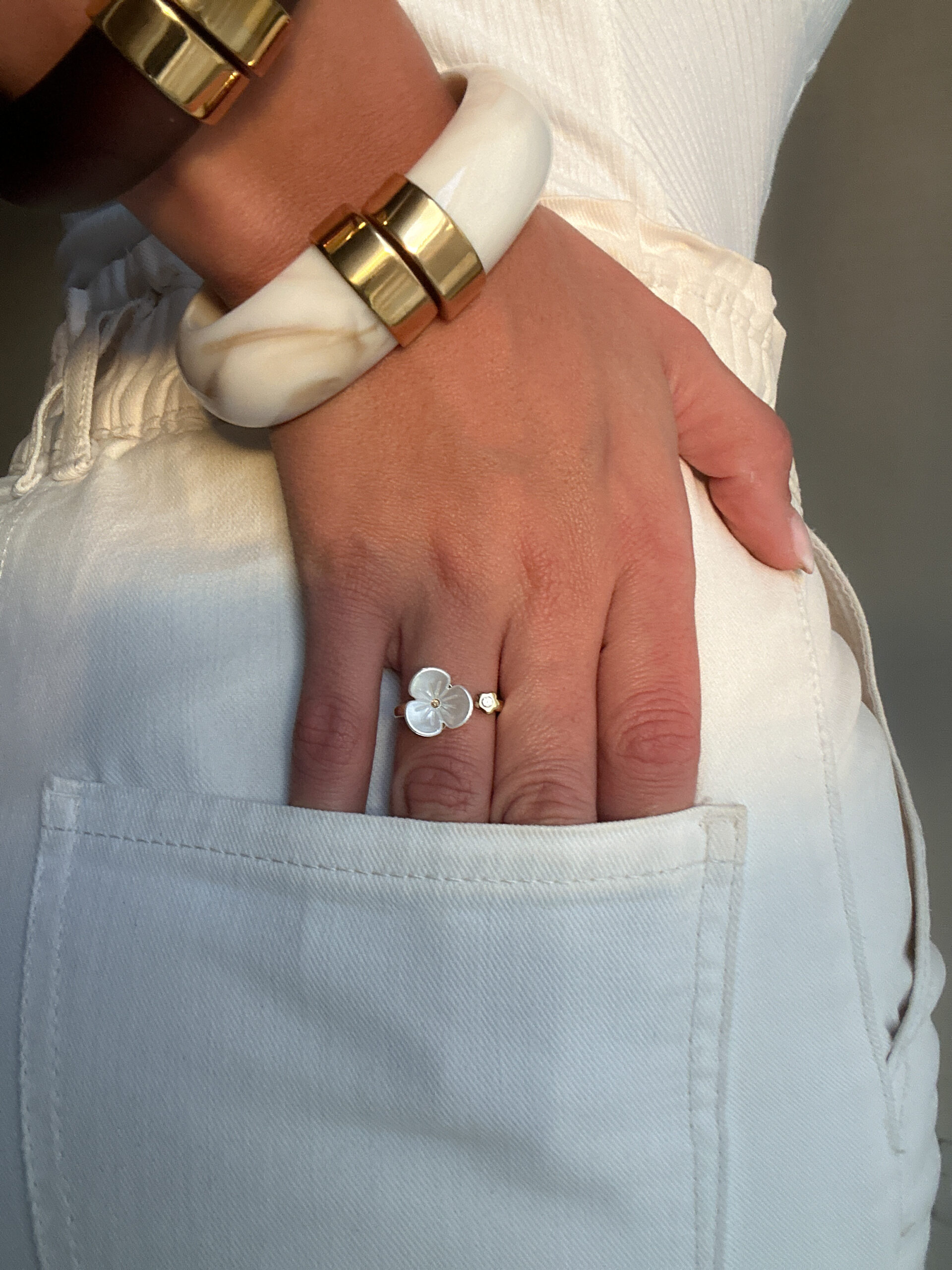 Anillo Flor Blanca - Imagen 3