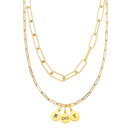 Collar doble con medallas iniciales