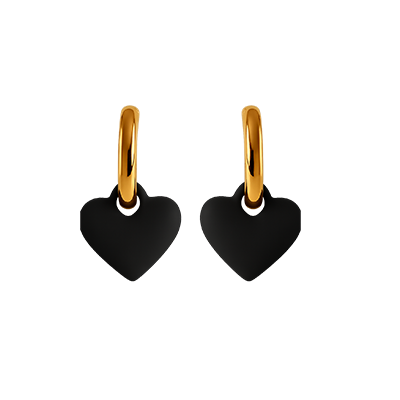 Pendientes corazones negros
