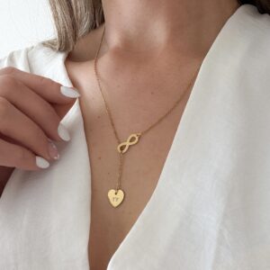 Collar Infinito corazón con iniciales