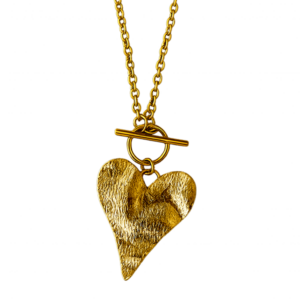 Collar corazón dorado acero inoxidable