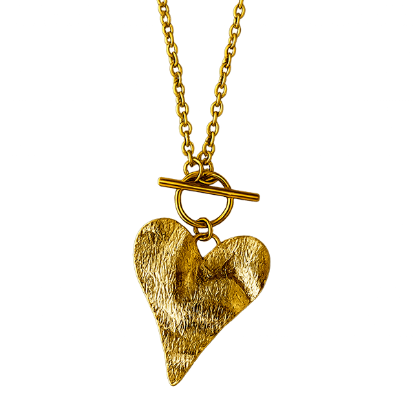 Collar corazón dorado acero inoxidable