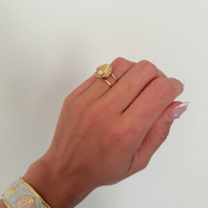 Anillo concha de verano acero inoxidable