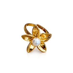 Anillo flor jazmin acero inoxidable
