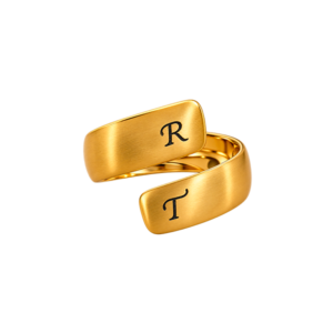 Anillo cruzado personalizado con iniciales