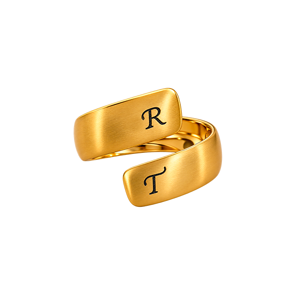 Anillo cruzado personalizado con iniciales