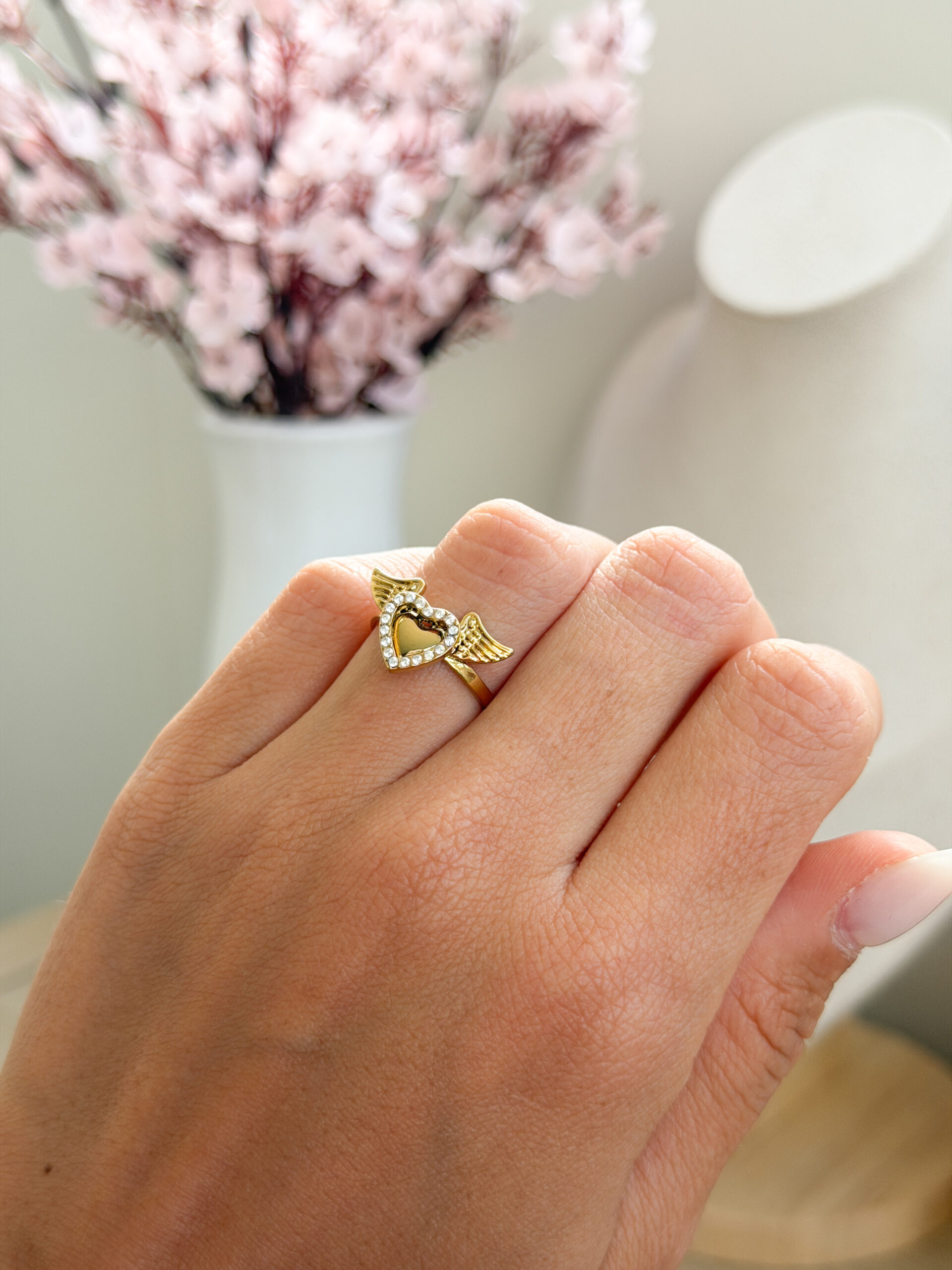 Anillo corazón con alas - Imagen 3