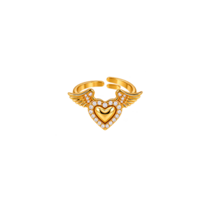 Anillo corazón con alas