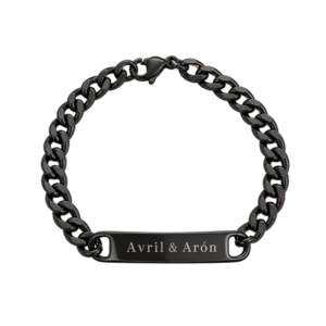 Pulsera tipo esclava color negro personalizada para hombre